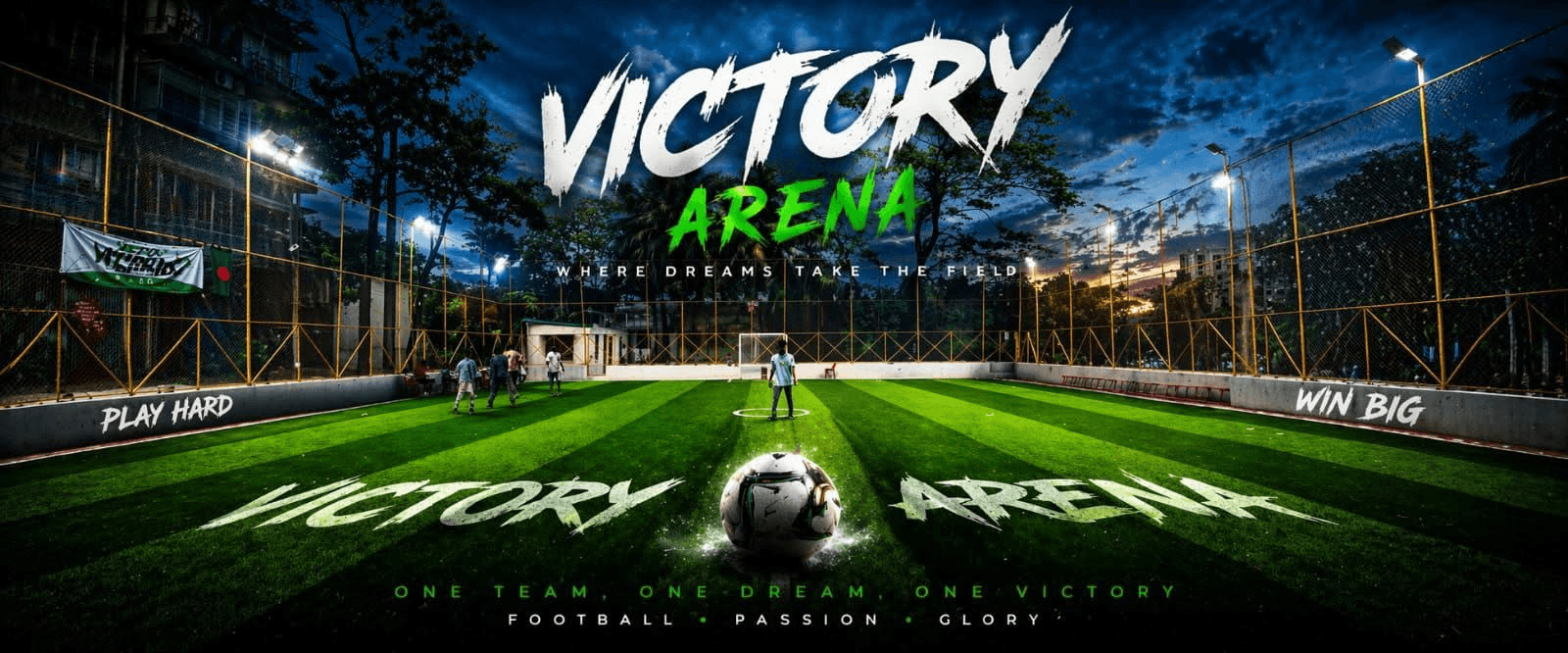Victory Arena floodlit football turf in Khilgaon